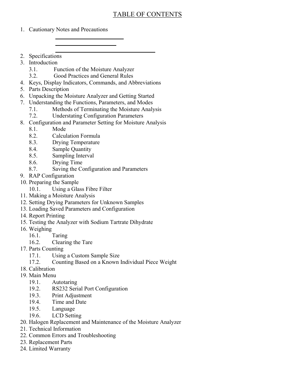 Torbal AGS Moisture Analyzer Instruction Manual User Manual | 48 pages
