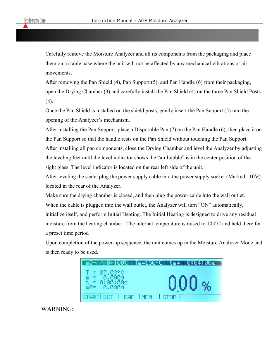 Torbal AGS Moisture Analyzer Instruction Manual User Manual | Page 10 / 48