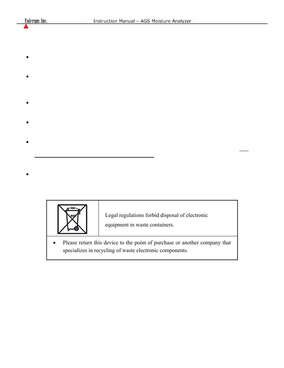 Warning | Torbal AGS Moisture Analyzer Instruction Manual User Manual | Page 3 / 48