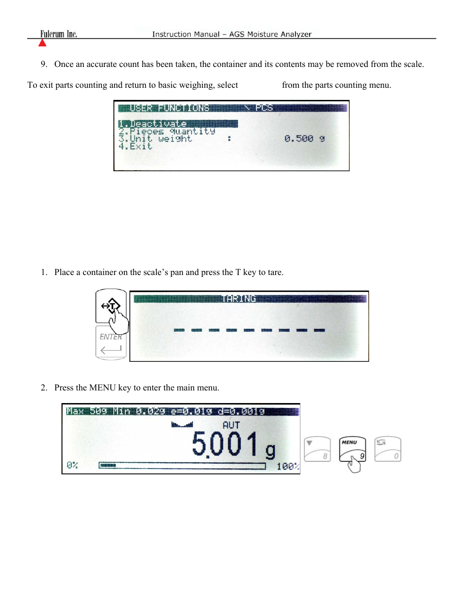 Torbal AGS Moisture Analyzer Instruction Manual User Manual | Page 33 / 48