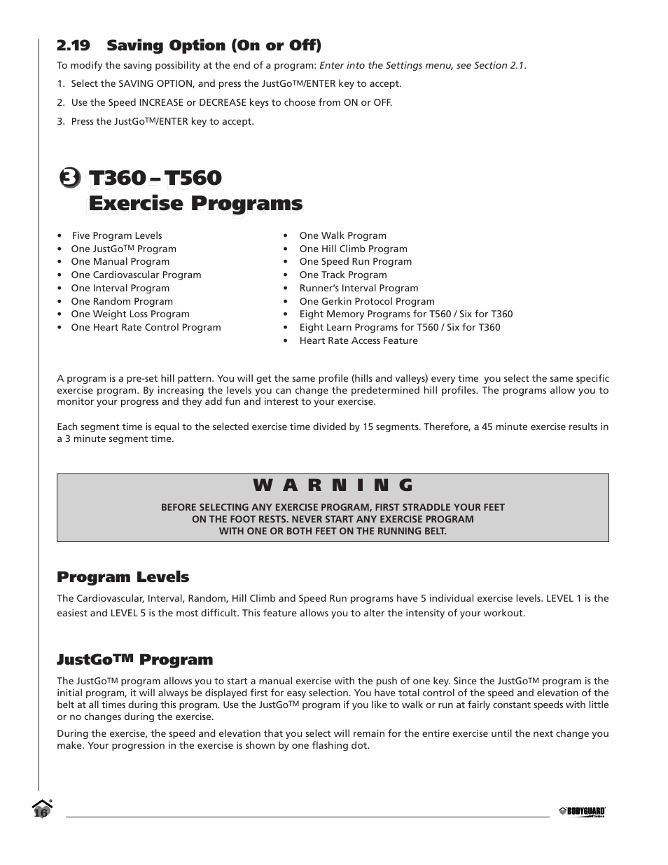 Bodyguard T360 User Manual | Page 16 / 36