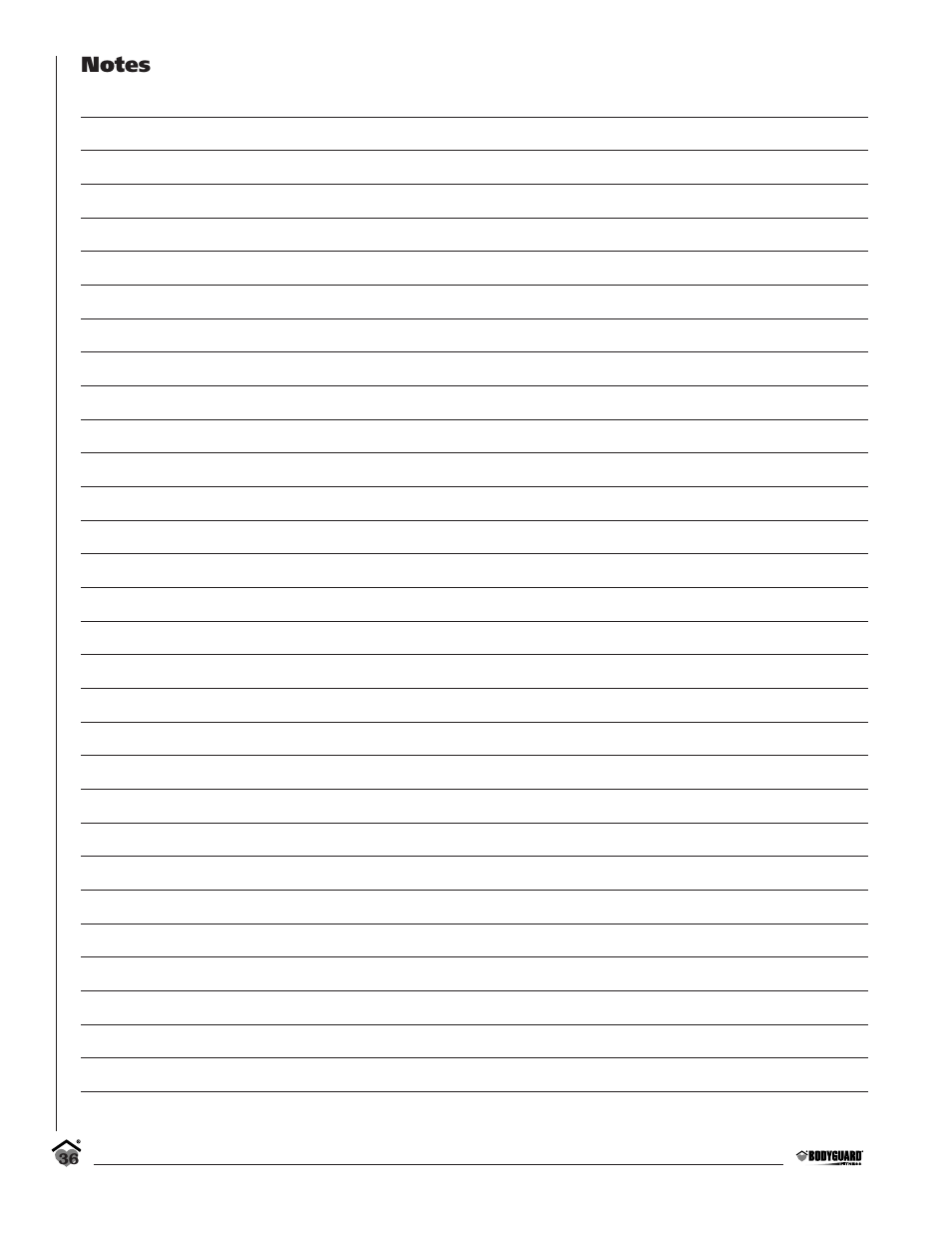 Bodyguard T360 User Manual | Page 36 / 36