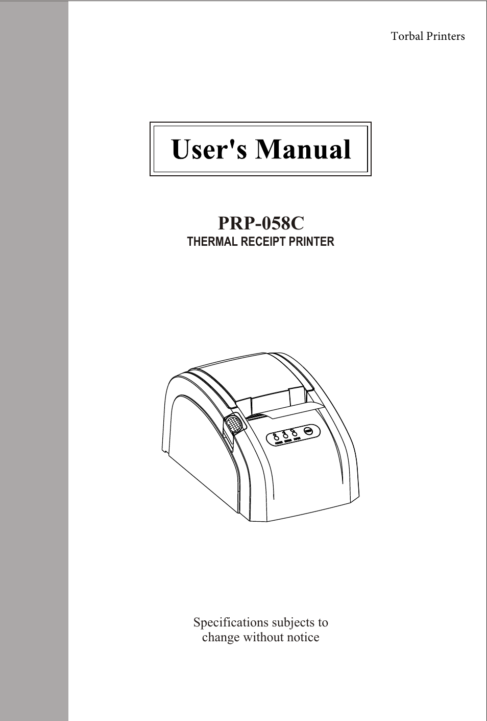 Torbal PRP-058C User Manual | 8 pages