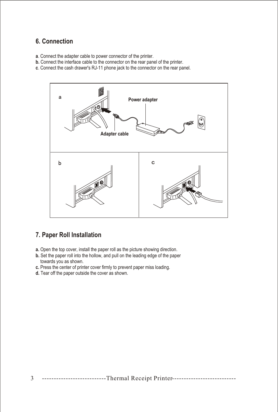 Т³гж 4, Connection, Paper roll installation | Torbal PRP-058C User Manual | Page 4 / 8