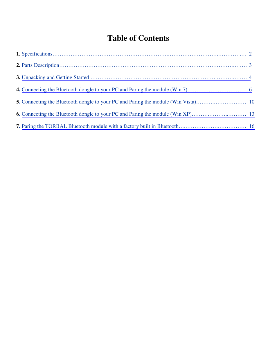 Torbal WM User Manual | Page 2 / 17