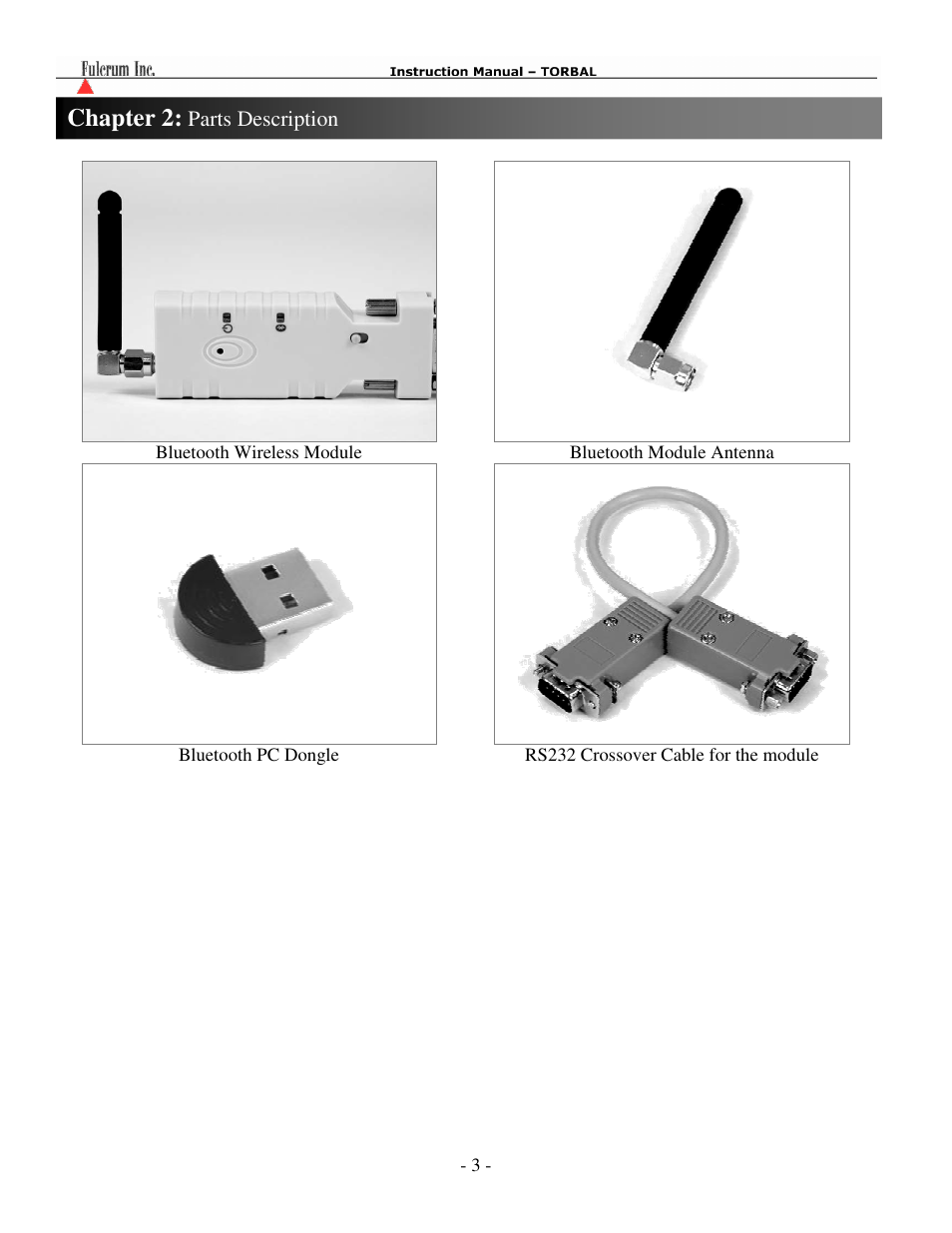 Parts description, Chapter 2 | Torbal WM User Manual | Page 4 / 17