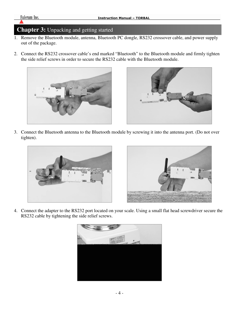 Unpacking and getting started, Chapter 3 | Torbal WM User Manual | Page 5 / 17