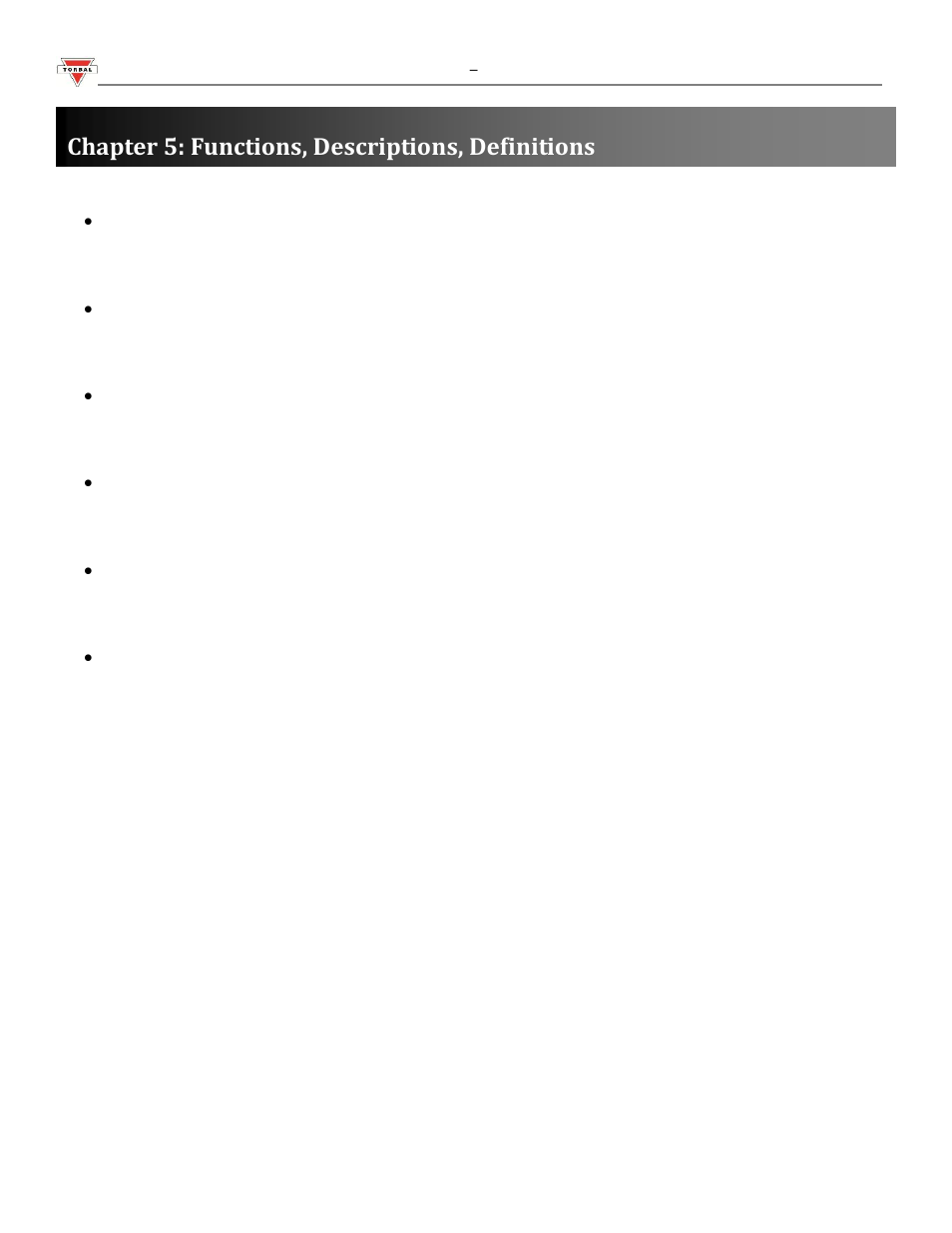 Chapter 5: functions, descriptions, definitions | Torbal FA Series User Manual | Page 11 / 36