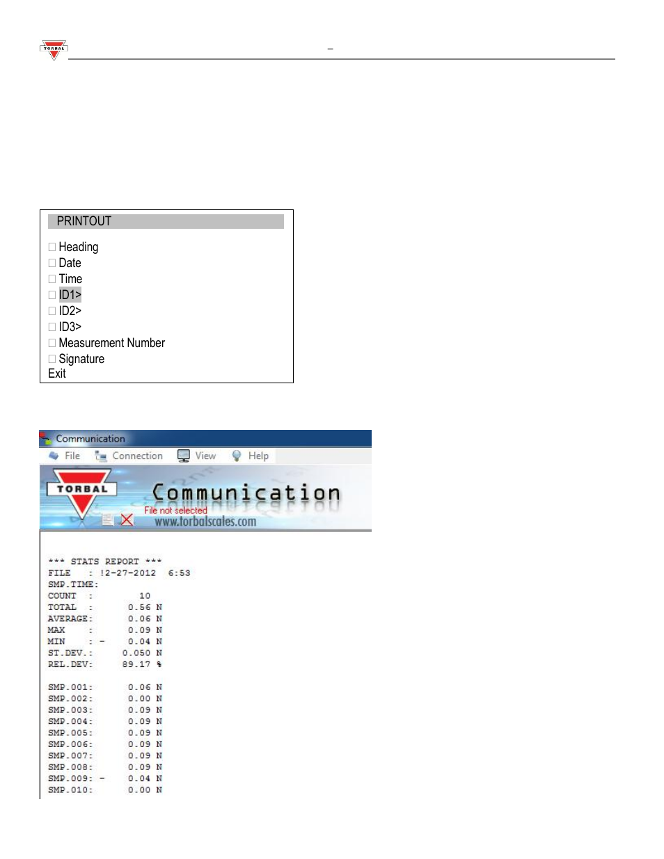 3 printout | Torbal FA Series User Manual | Page 22 / 36