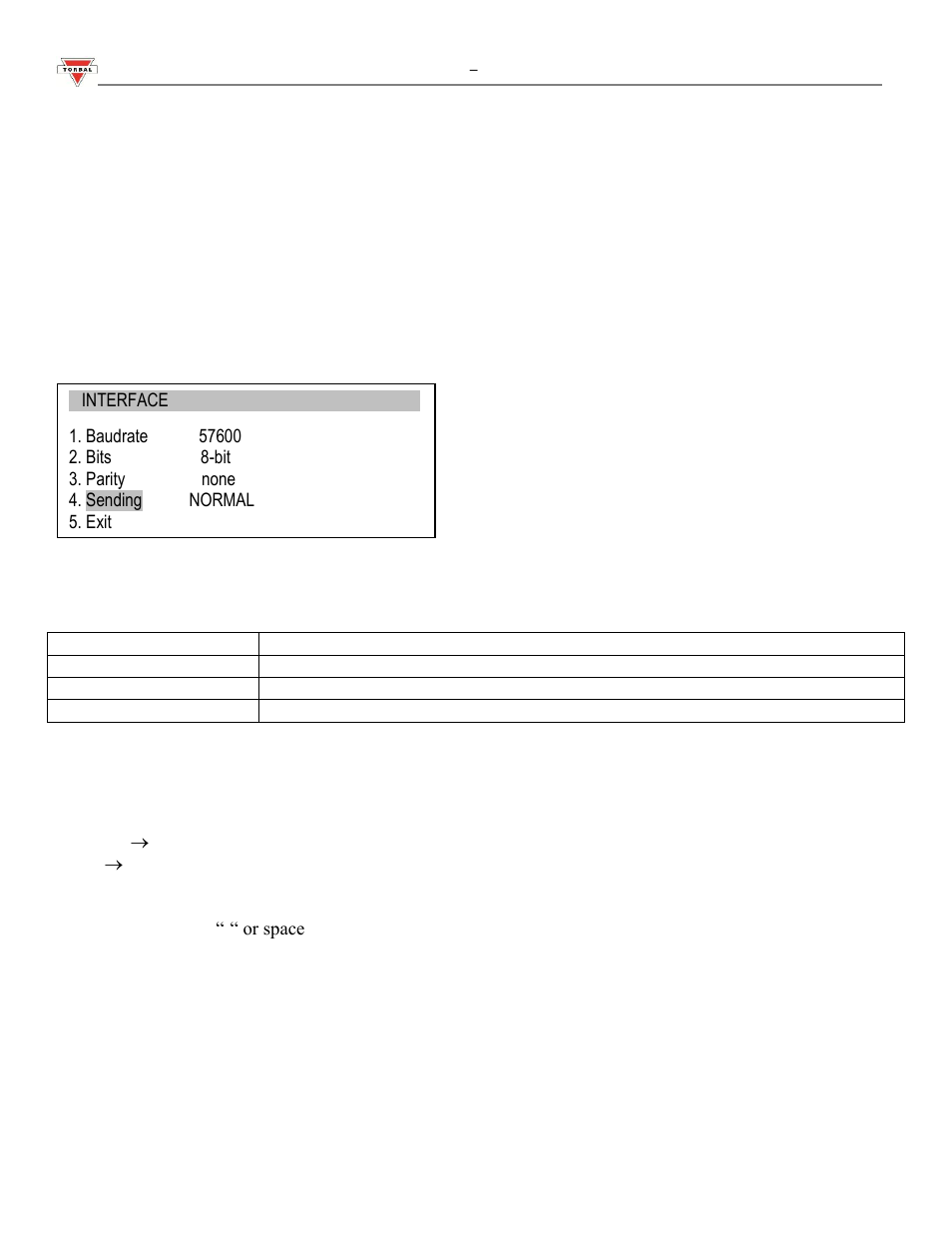 4 interface and usb port configuration | Torbal FA Series User Manual | Page 23 / 36