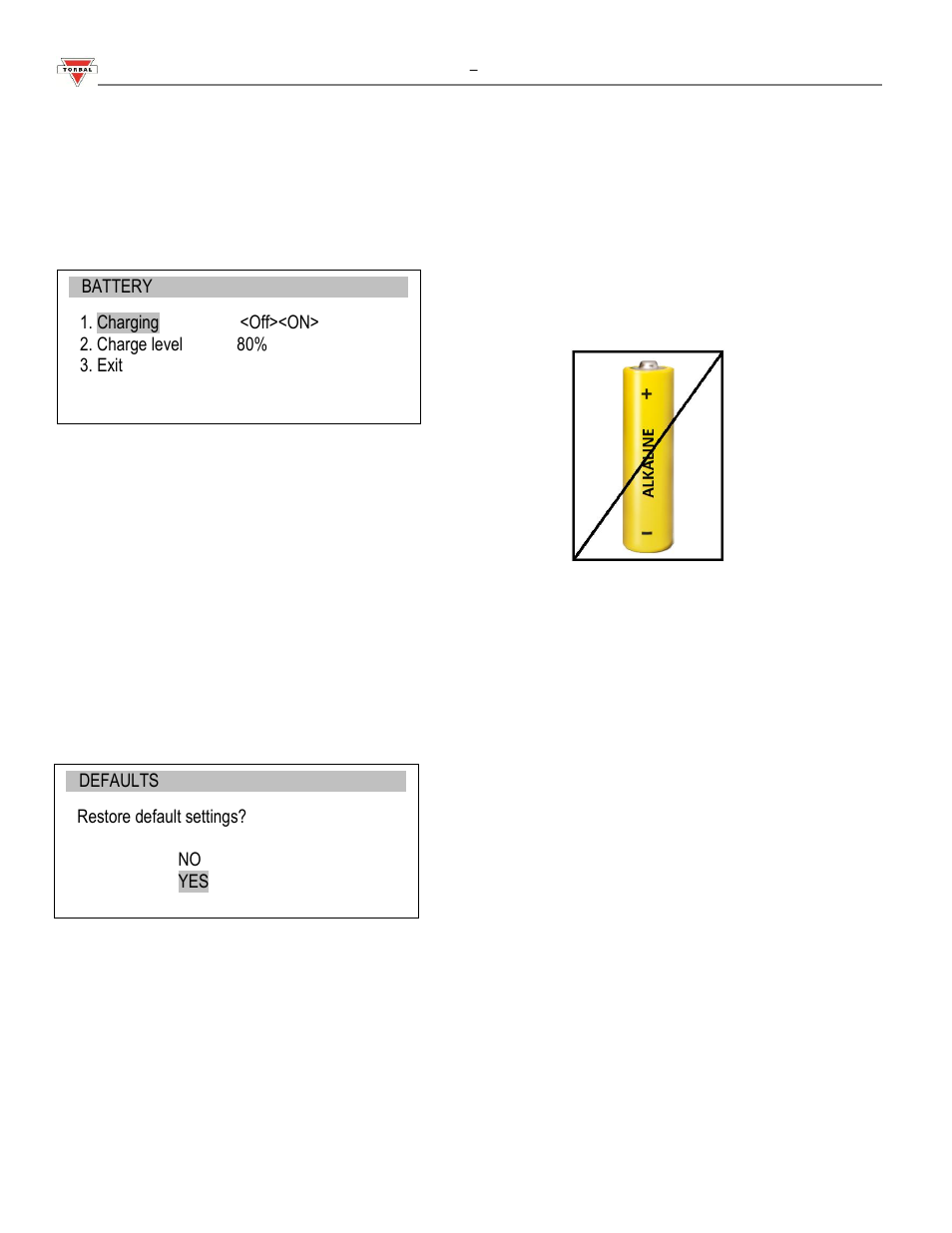 10 battery, 11 defaults | Torbal FA Series User Manual | Page 26 / 36