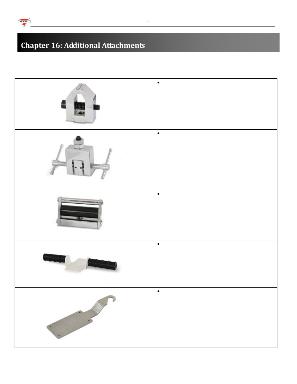 Chapter 16: additional attachments | Torbal FA Series User Manual | Page 33 / 36