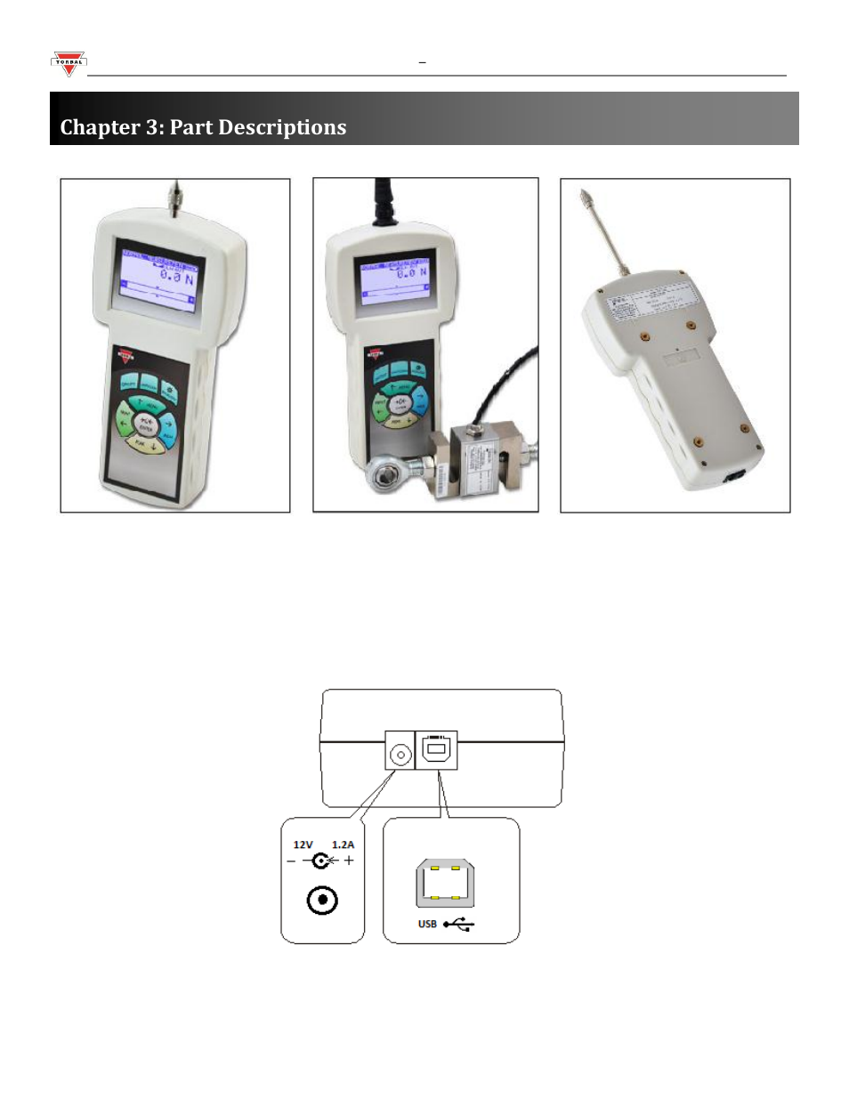 Chapter 3: part descriptions | Torbal FA Series User Manual | Page 7 / 36