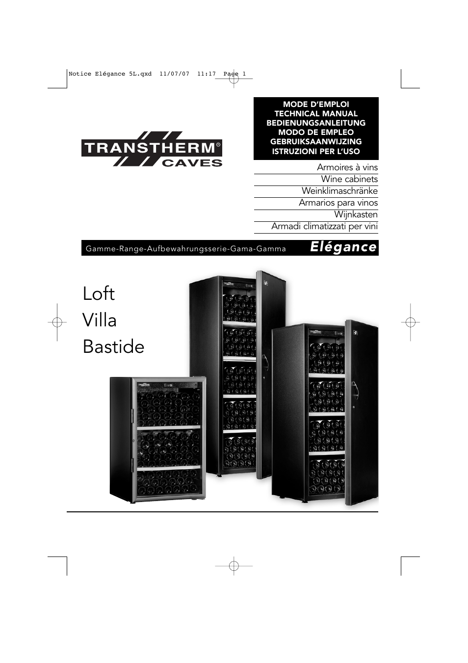 Transtherm Elegance Studio Fitted Cabinet User Manual | 100 pages