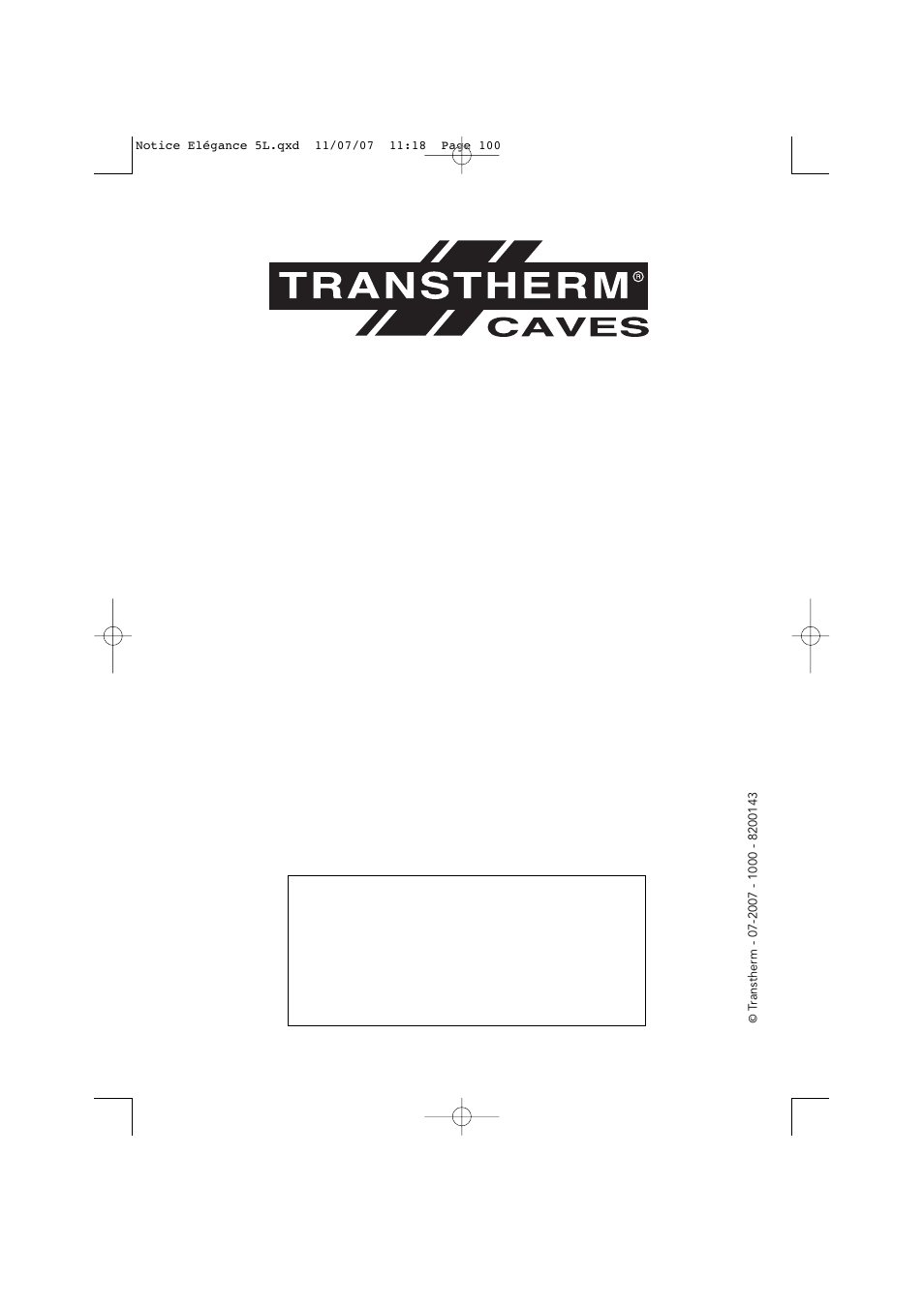 Transtherm Elegance Studio Fitted Cabinet User Manual | Page 100 / 100
