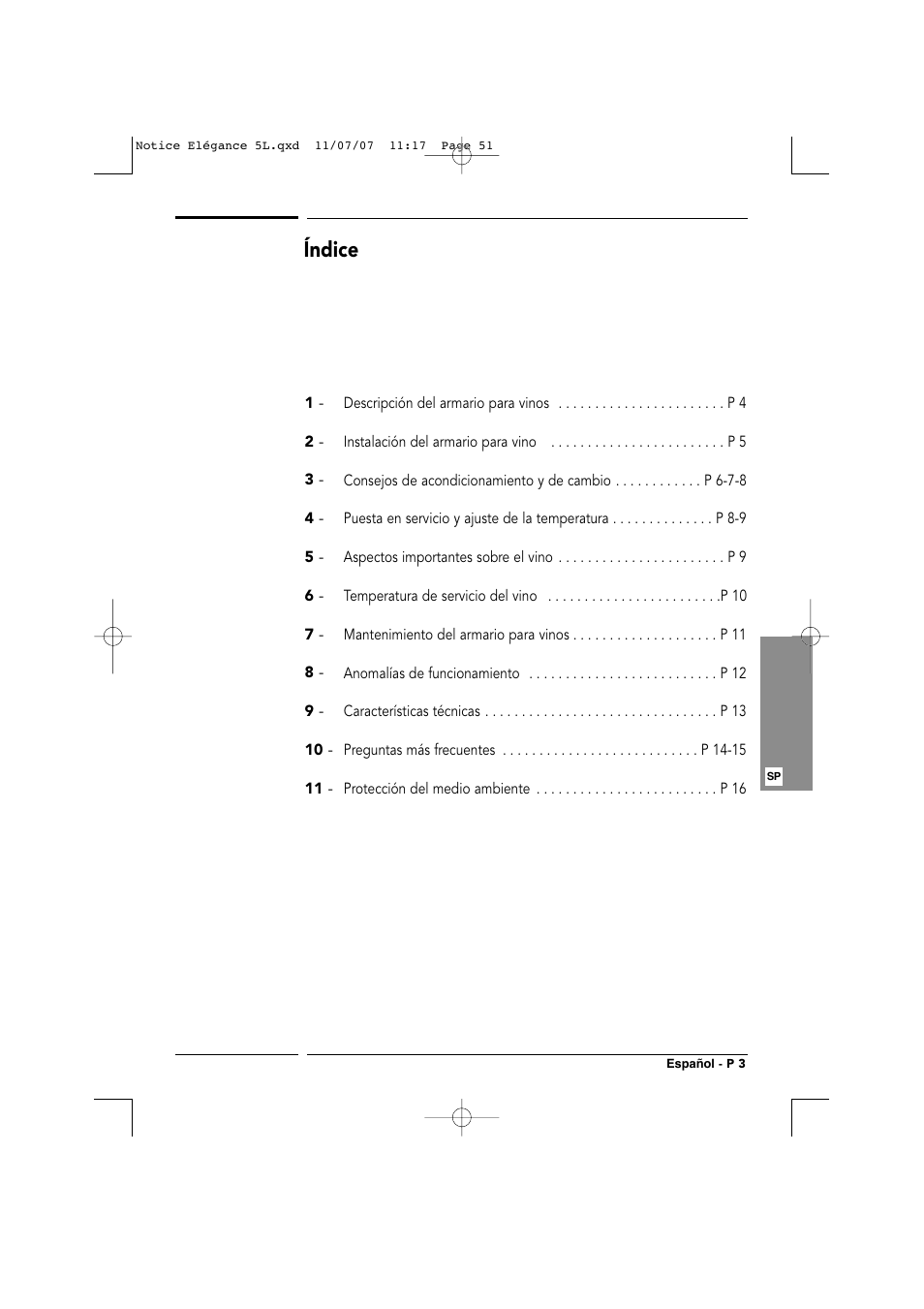 Índice | Transtherm Elegance Studio Fitted Cabinet User Manual | Page 51 / 100