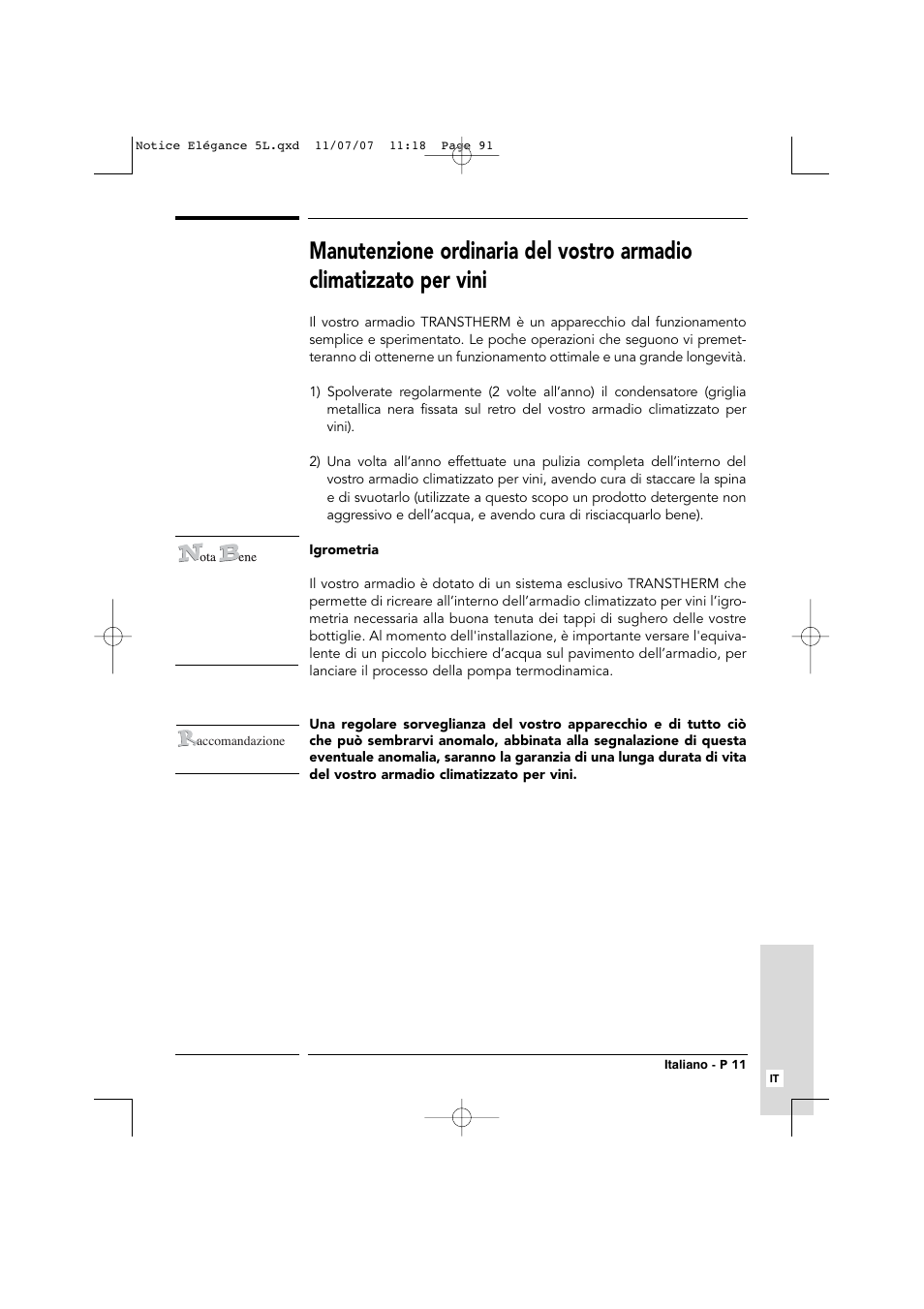 Transtherm Elegance Studio Fitted Cabinet User Manual | Page 91 / 100