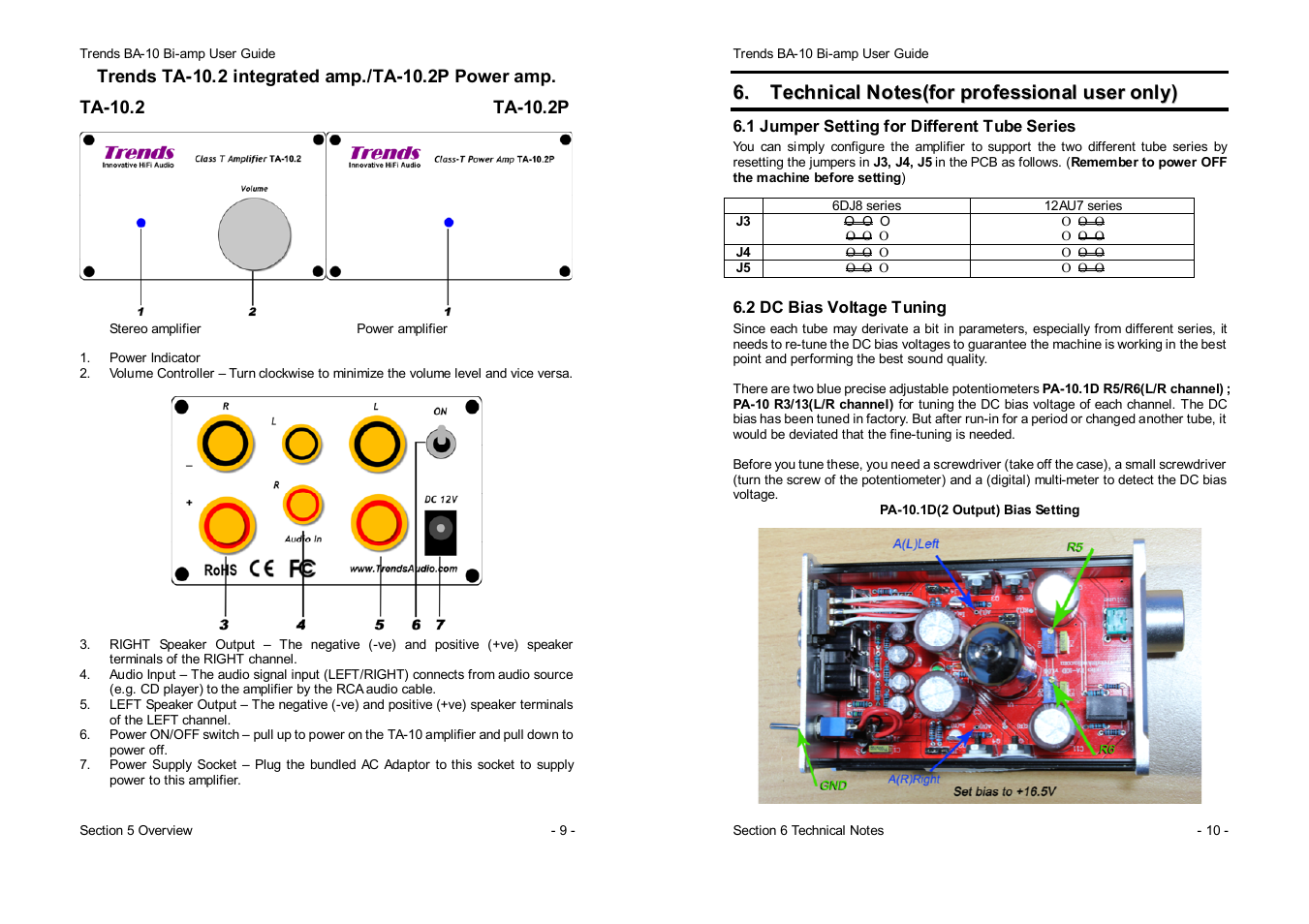 TrendsAudio BA-10 Bi-amp Audio System User Manual | Page 5 / 8