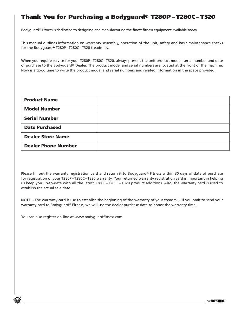 Bodyguard T280C User Manual | Page 32 / 36