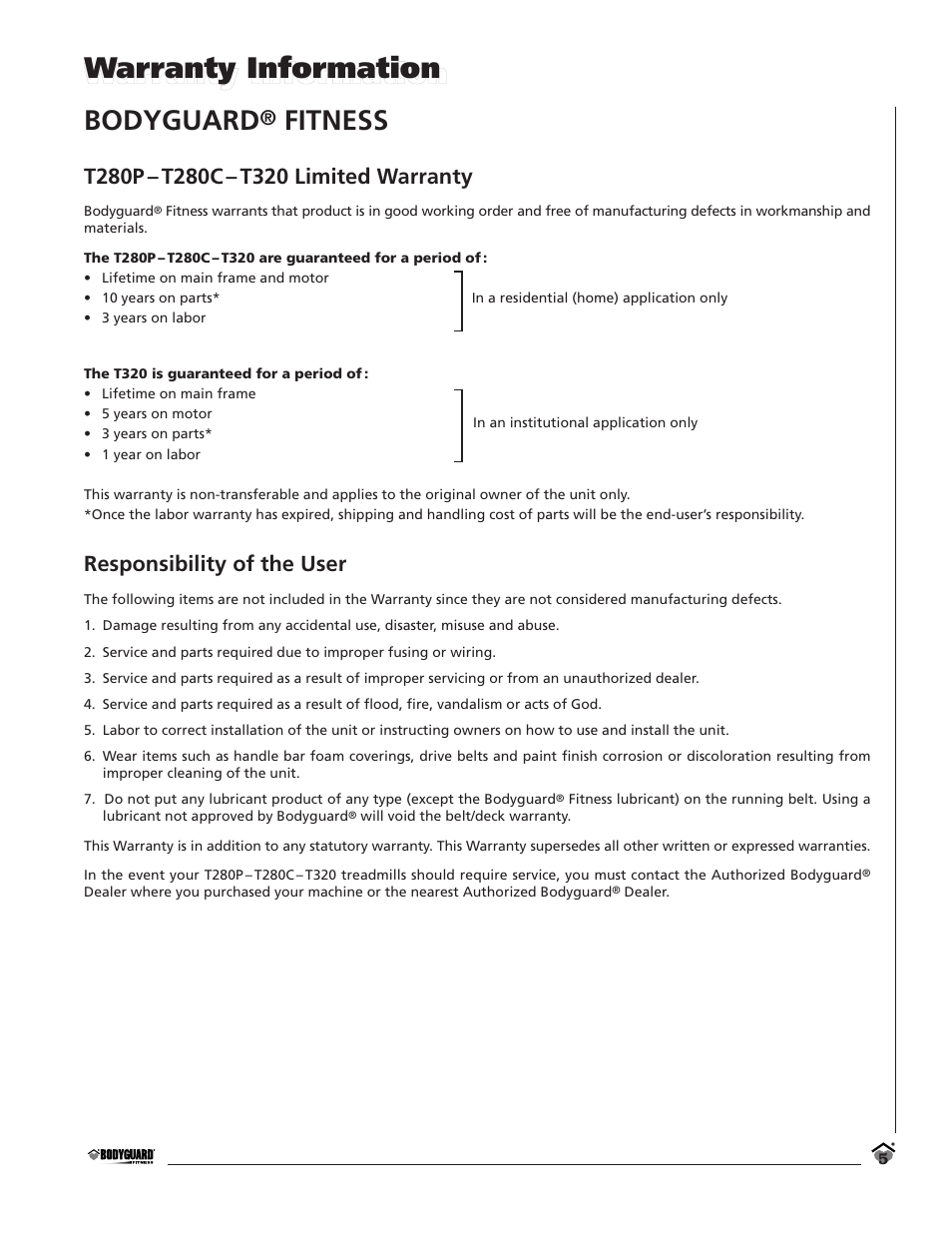 Bodyguard, Fitness | Bodyguard T280C User Manual | Page 5 / 36