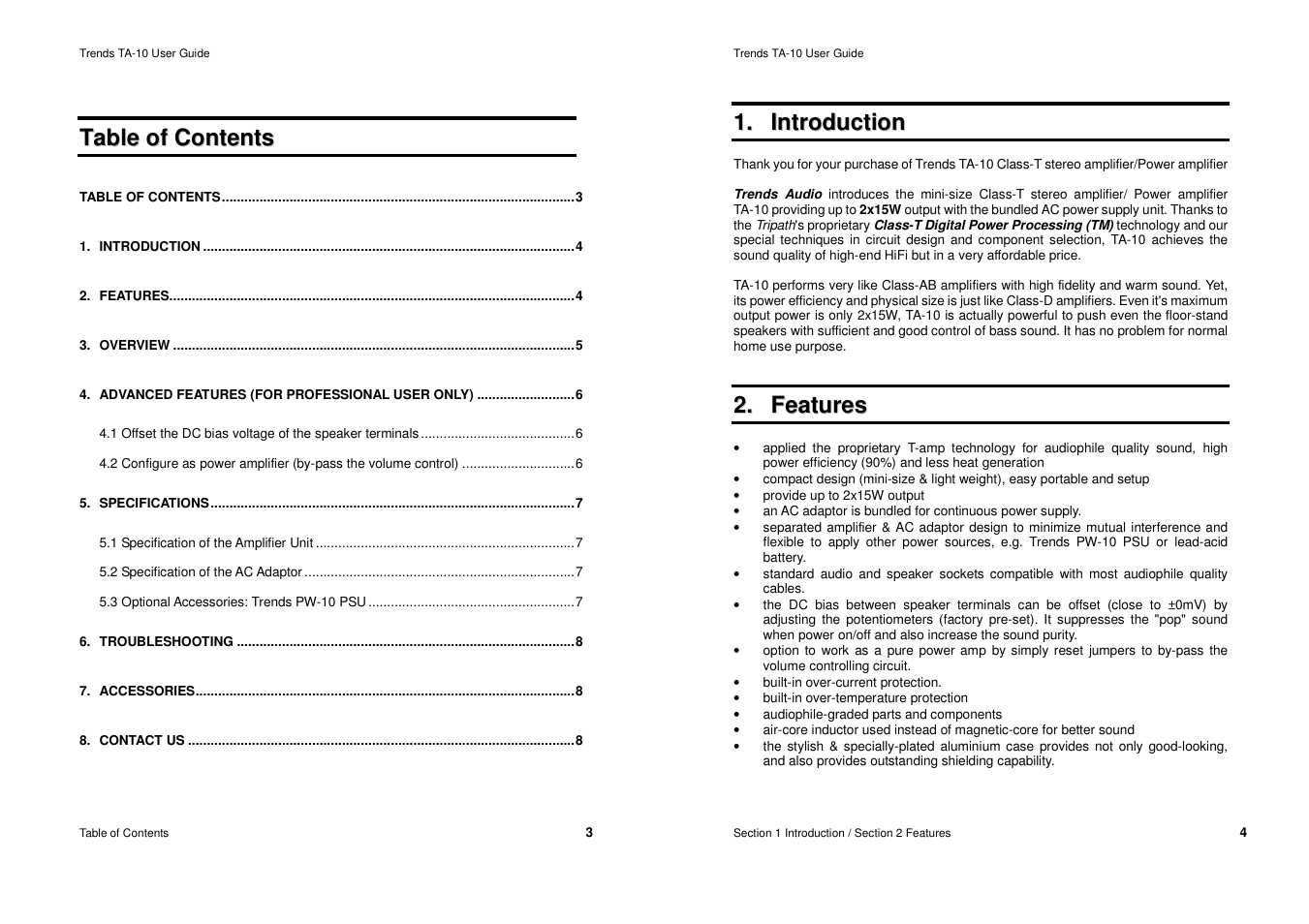 TrendsAudio TA-10.2 Class-T Stereo Amp/Power Amp User Manual | Page 2 / 4