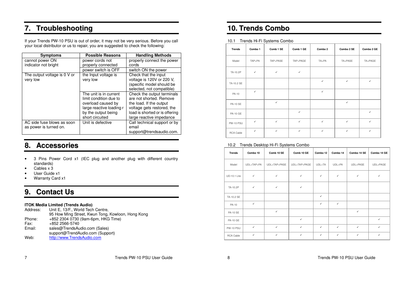 TrendsAudio PW-10 PSU User Manual | Page 4 / 4