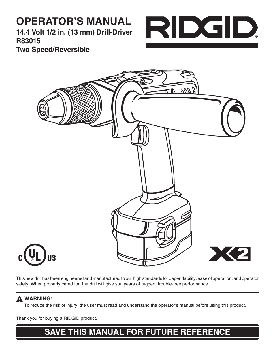 RIDGID R83015 User Manual | 20 pages