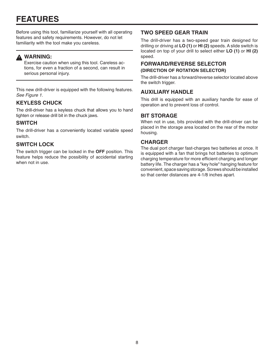 Features | RIDGID R83015 User Manual | Page 8 / 20
