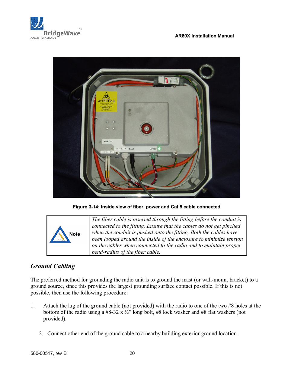 Ground cabling | BridgeWave AR60X User Manual | Page 26 / 40