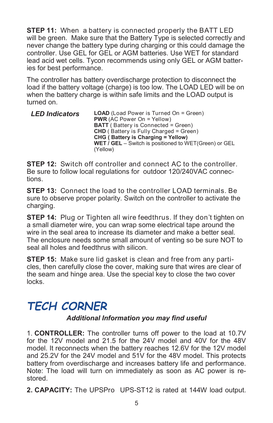 Tech corner | Tycon Power UPS-ST12-50 User Manual | Page 5 / 8
