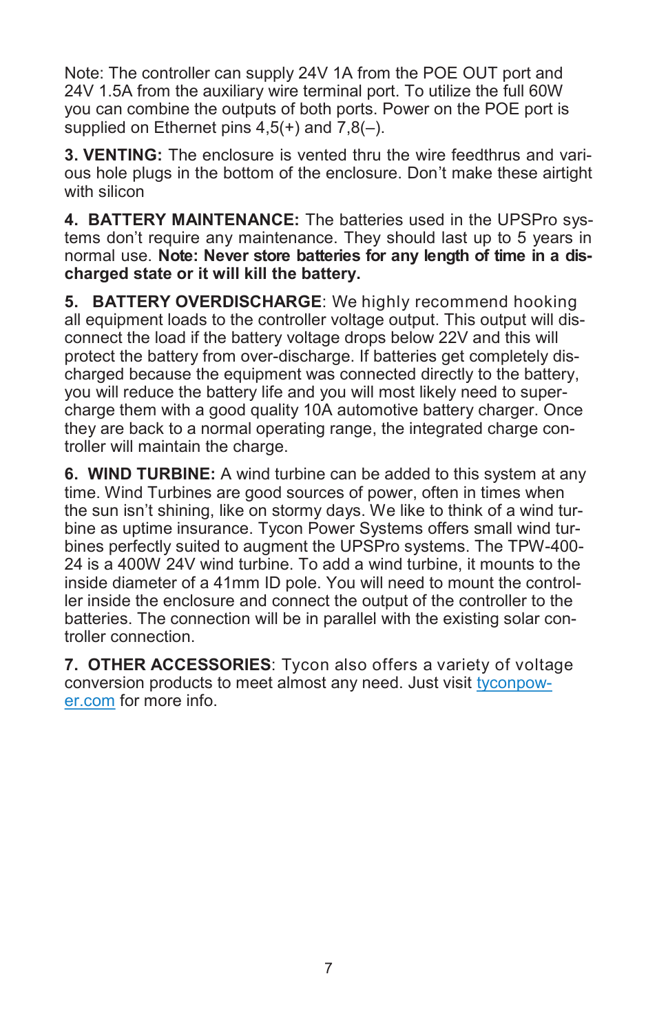 Tycon Power UPS-ST2424-50-UBNT User Manual | Page 7 / 12