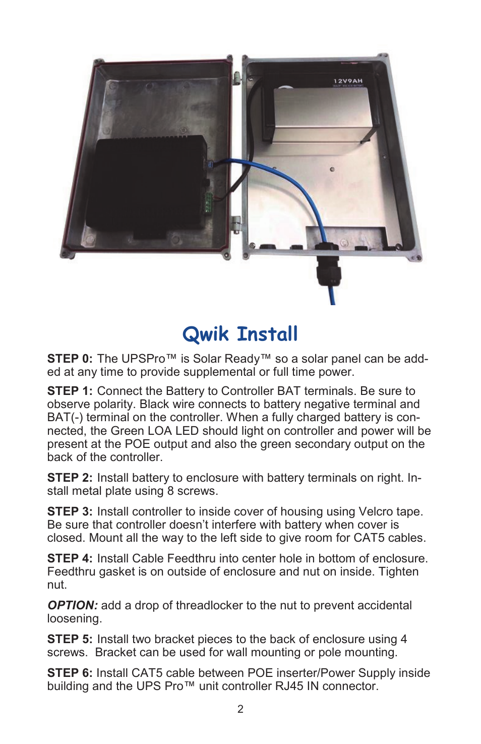 Qwik install | Tycon Power UPS-DC1212-9 User Manual | Page 2 / 8