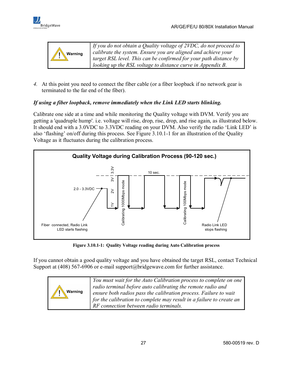 BridgeWave AR80 User Manual | Page 32 / 43