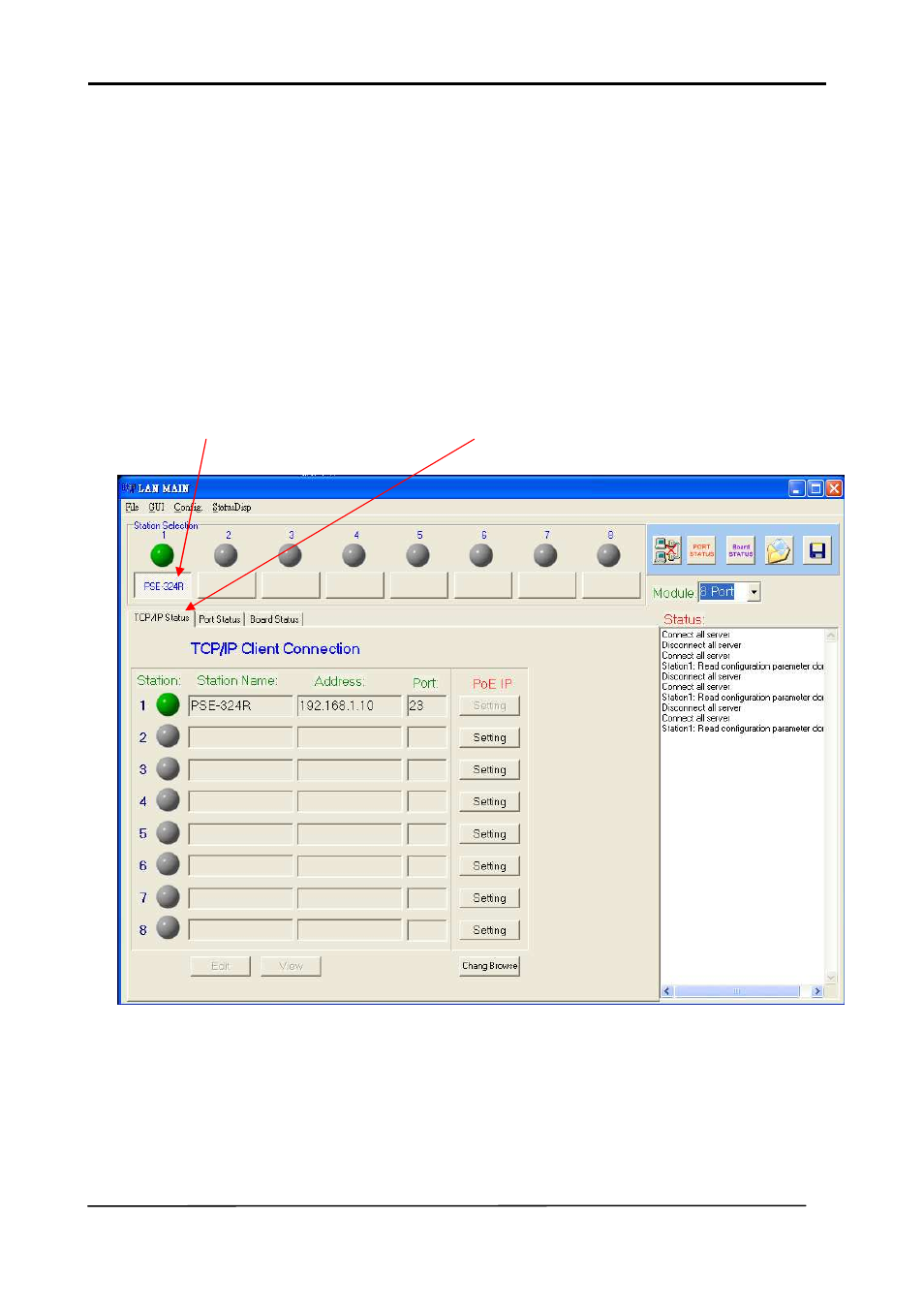 Station and status window select, Tycon power systems | Tycon Power TP-MS608/616 User Manual | Page 22 / 31