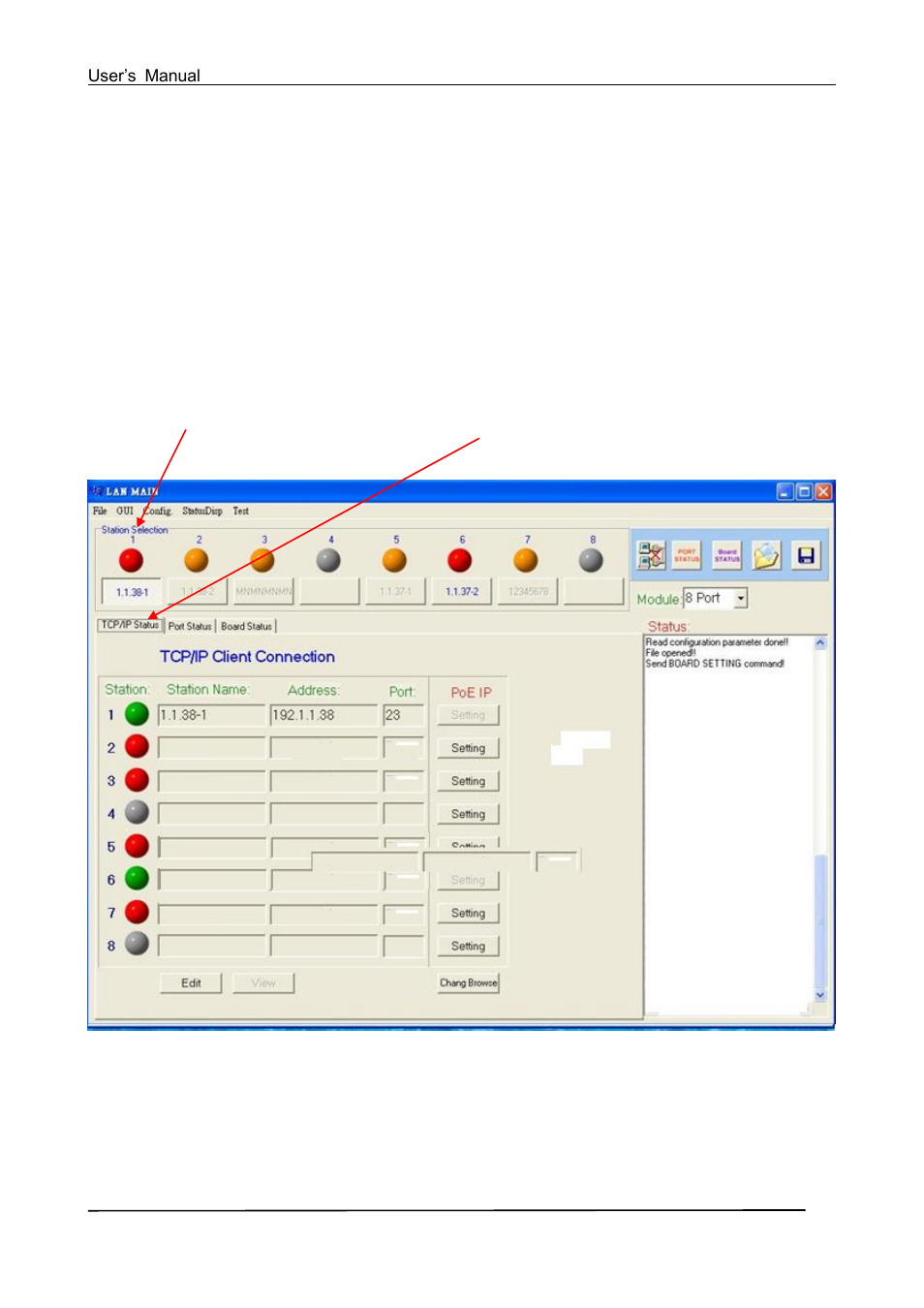 Station and status window select | Tycon Power TP-MS324 User Manual | Page 22 / 31