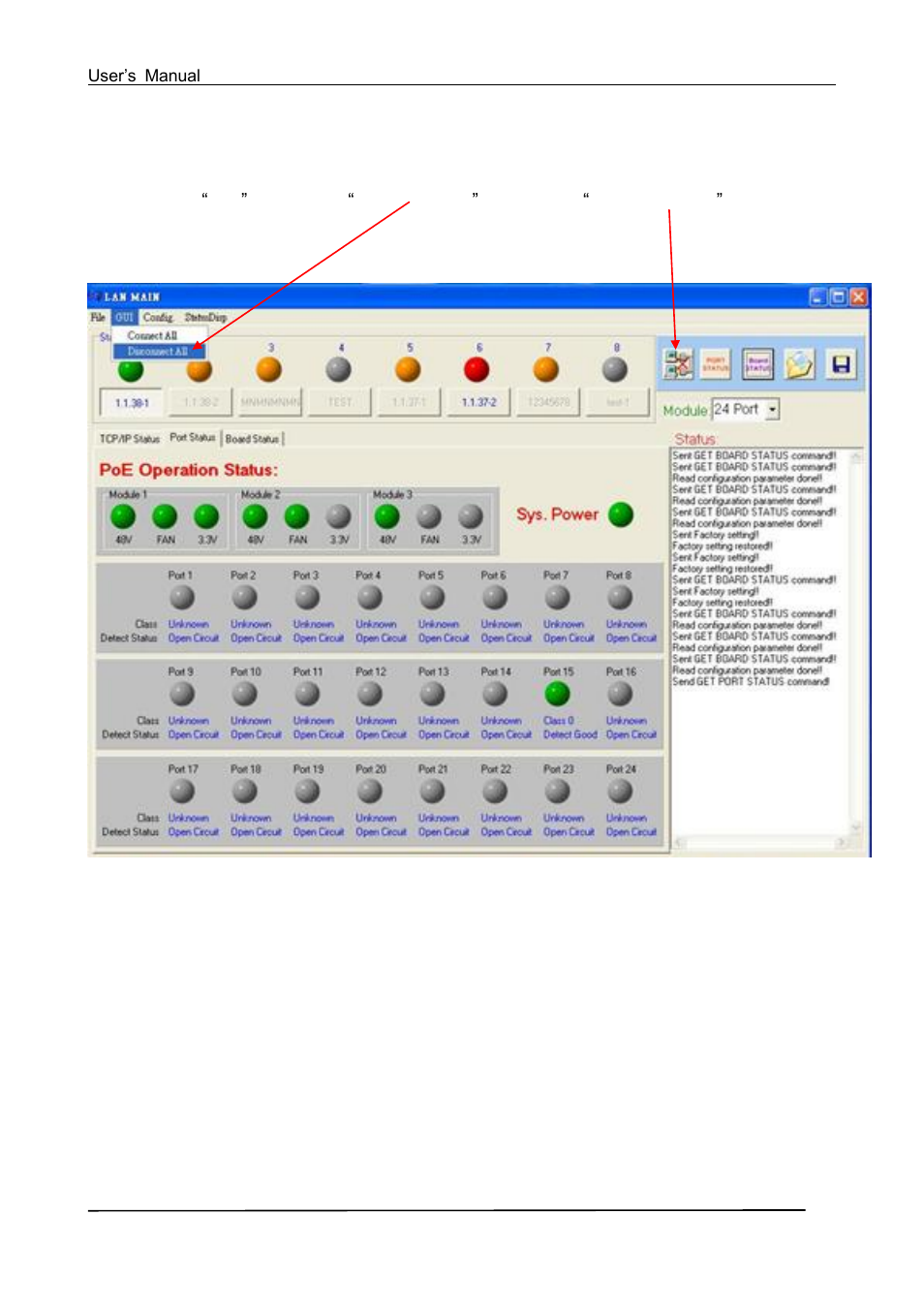 Gui disconnect | Tycon Power TP-MS324 User Manual | Page 29 / 31