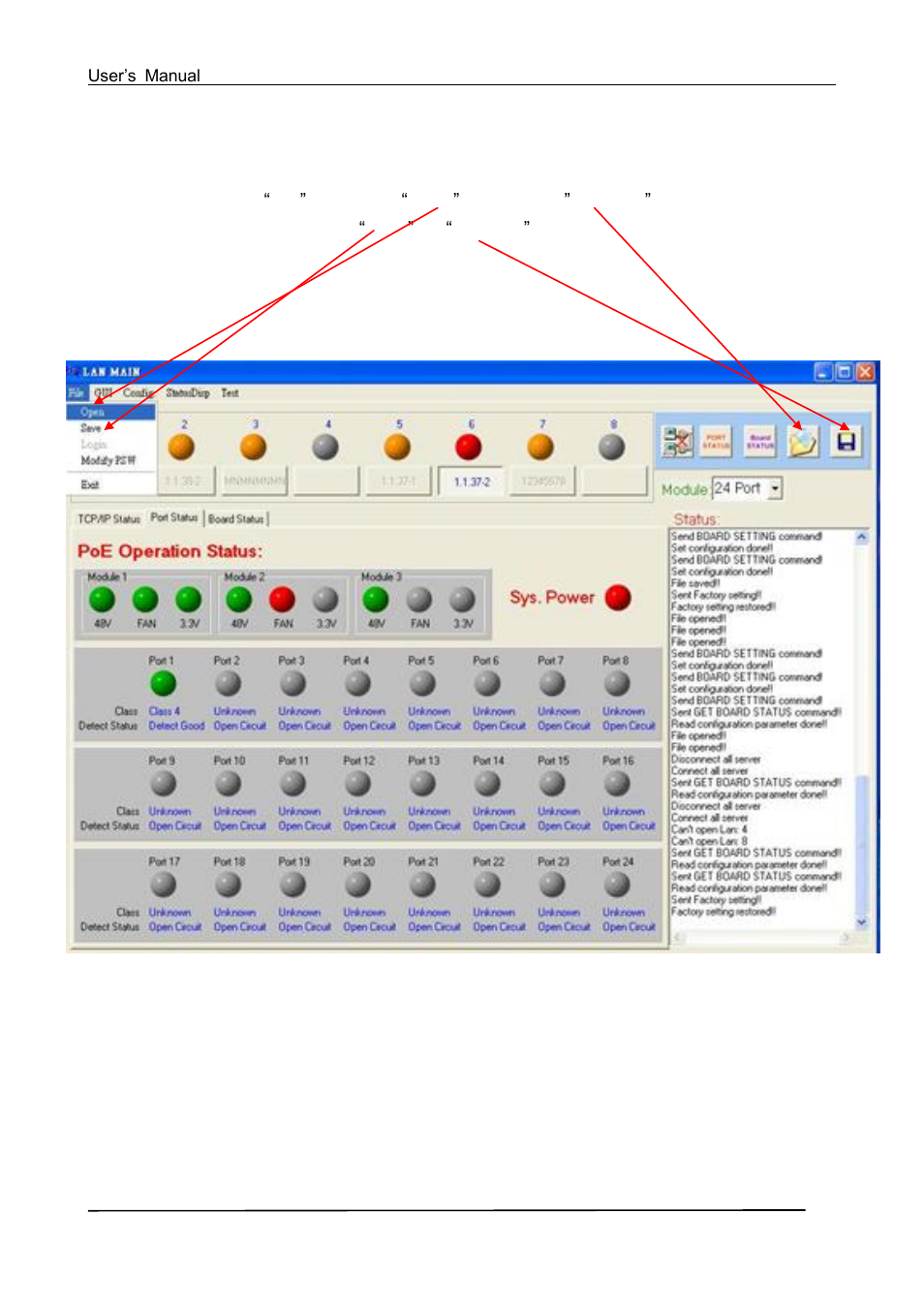 File open and save | Tycon Power TP-MS324 User Manual | Page 30 / 31