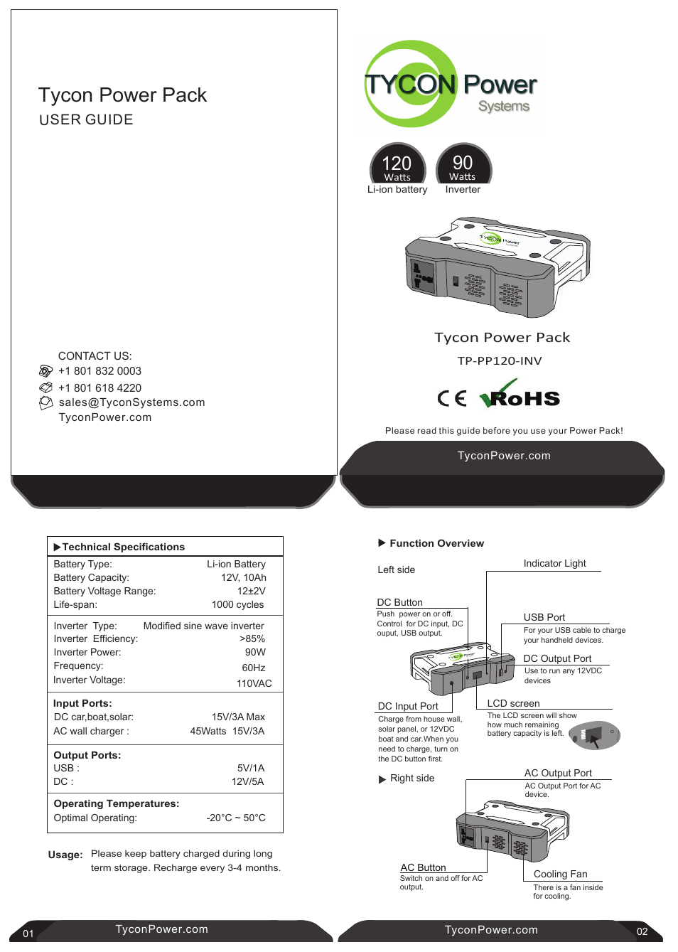 Tycon Power TP-PP120-INV User Manual | 2 pages