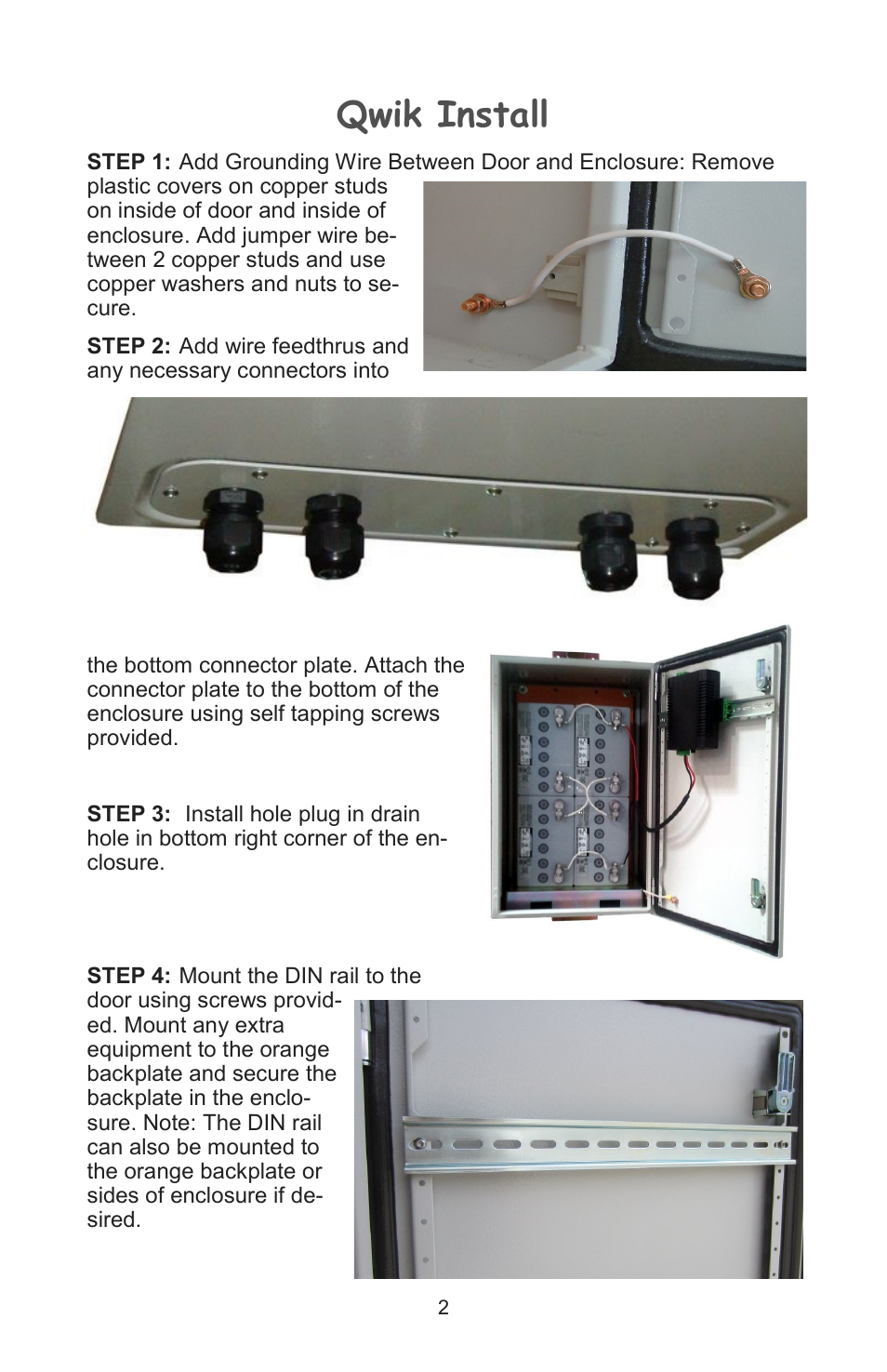 Qwik install | Tycon Power RPST2424-100-280 User Manual | Page 2 / 12