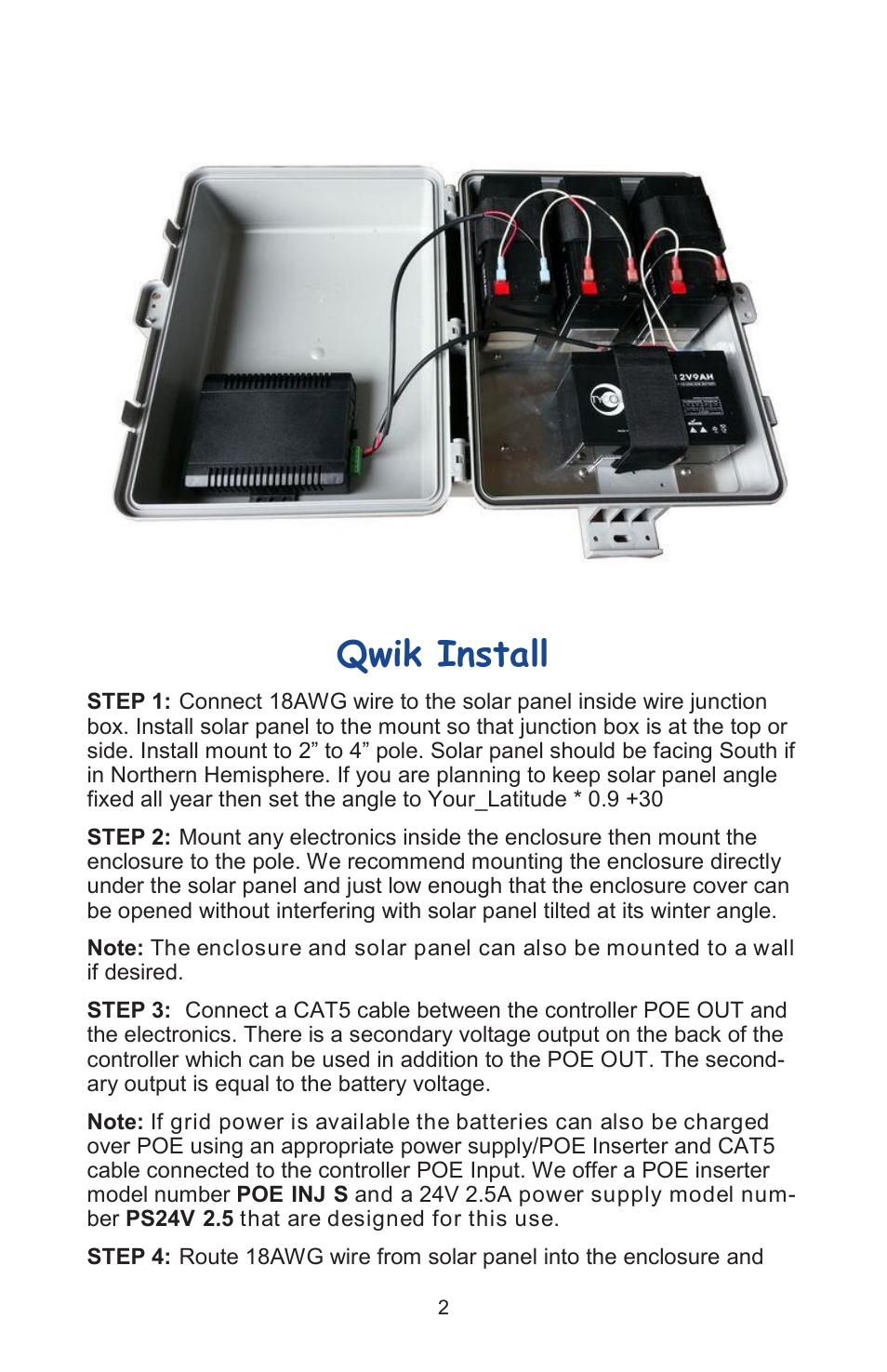 Qwik install | Tycon Power RPPL2424-18-30 User Manual | Page 2 / 8