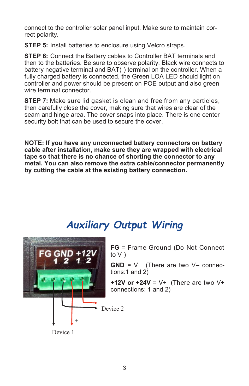 Auxiliary output wiring | Tycon Power RPPL2424-18-30 User Manual | Page 3 / 8