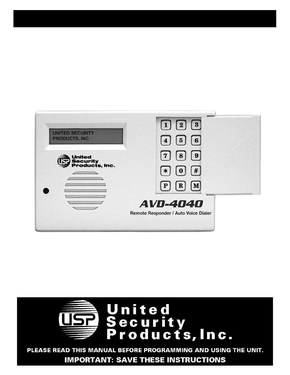 United Security AVD-4040 User Manual | 19 pages