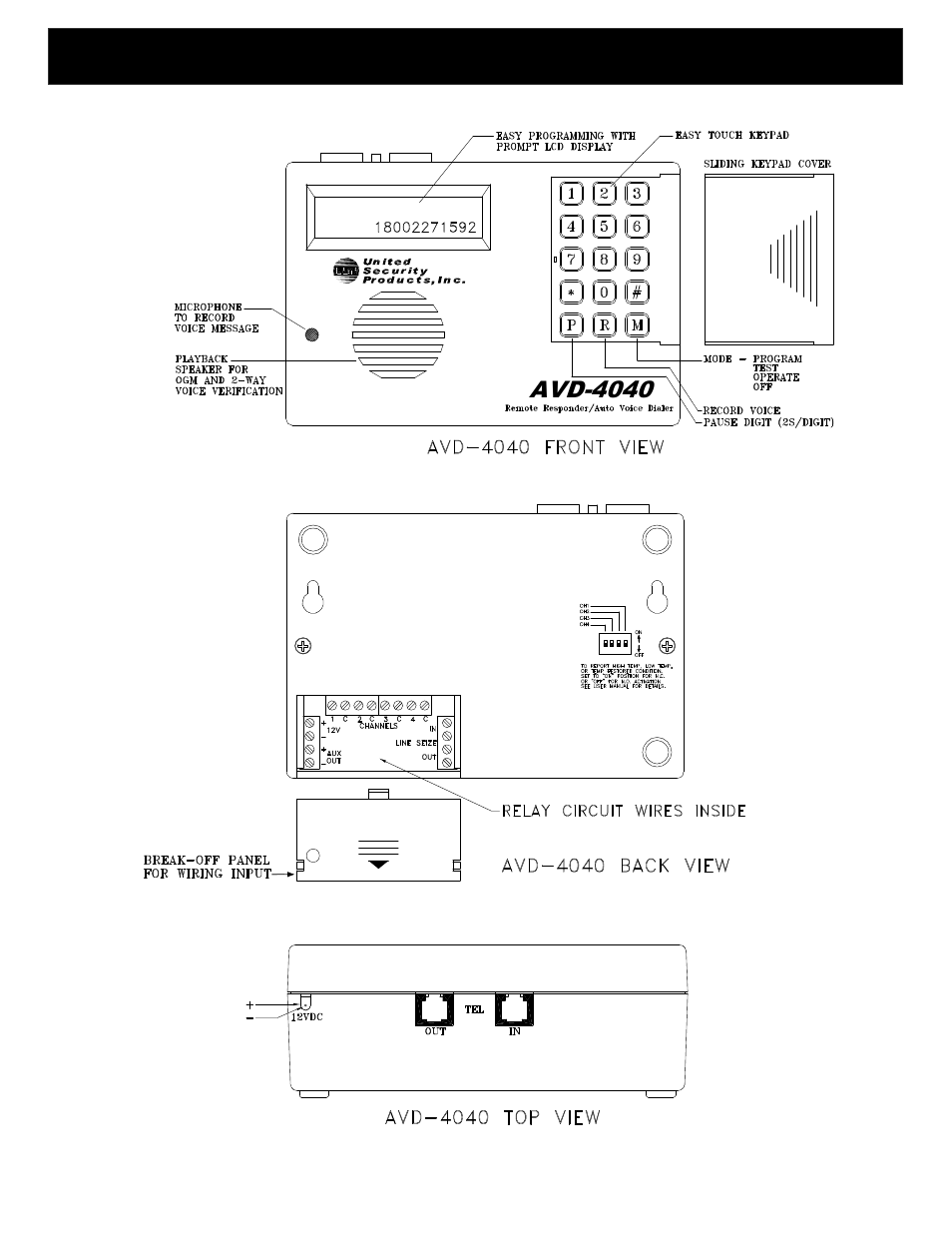 Avd-4040 | United Security AVD-4040 User Manual | Page 4 / 19
