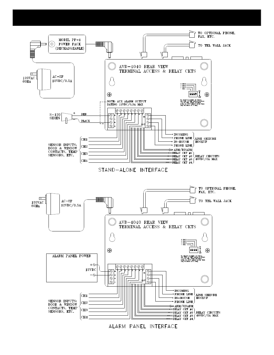 Avd-4040 installation hookups | United Security AVD-4040 User Manual | Page 6 / 19