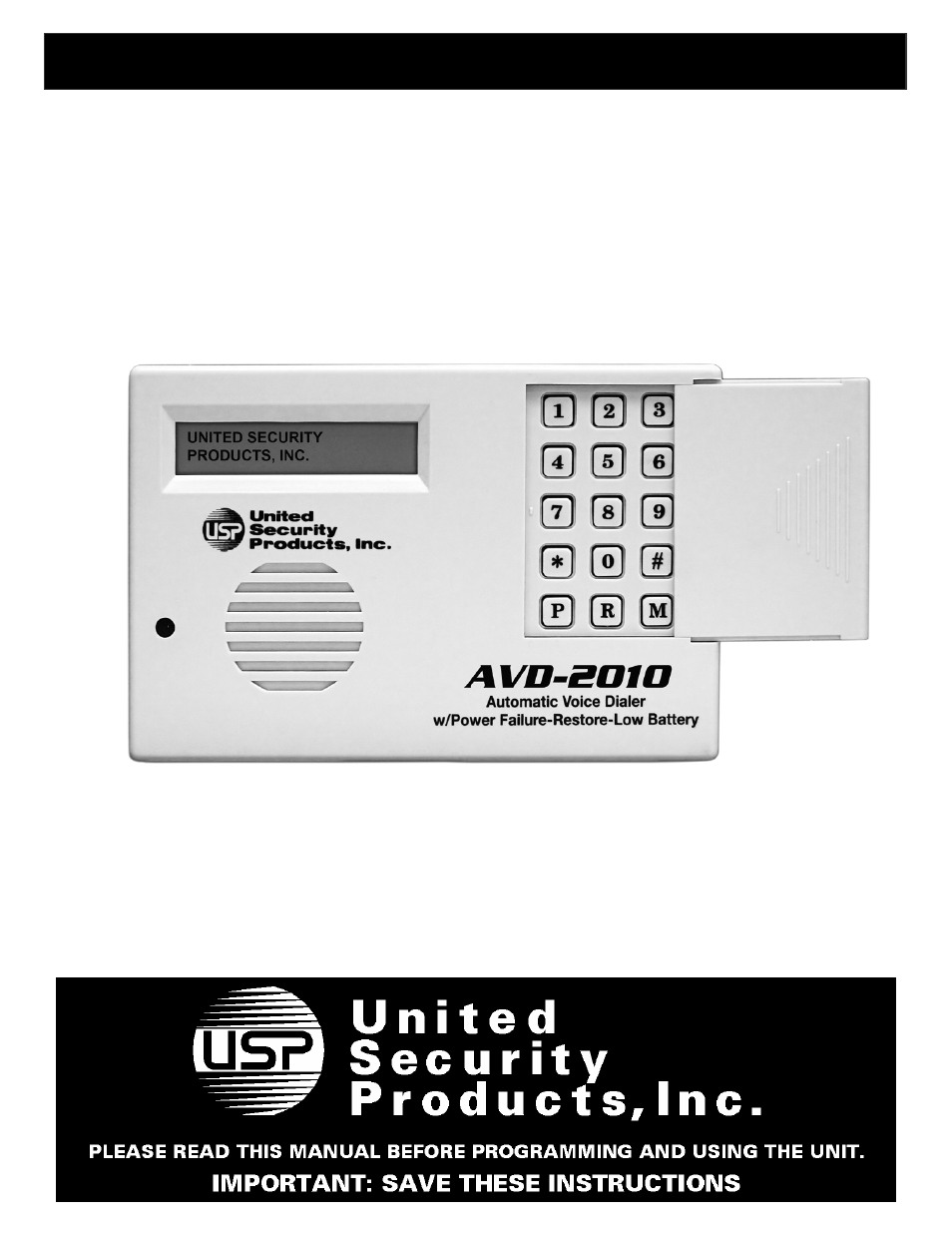 United Security AVD-2010 User Manual | 17 pages