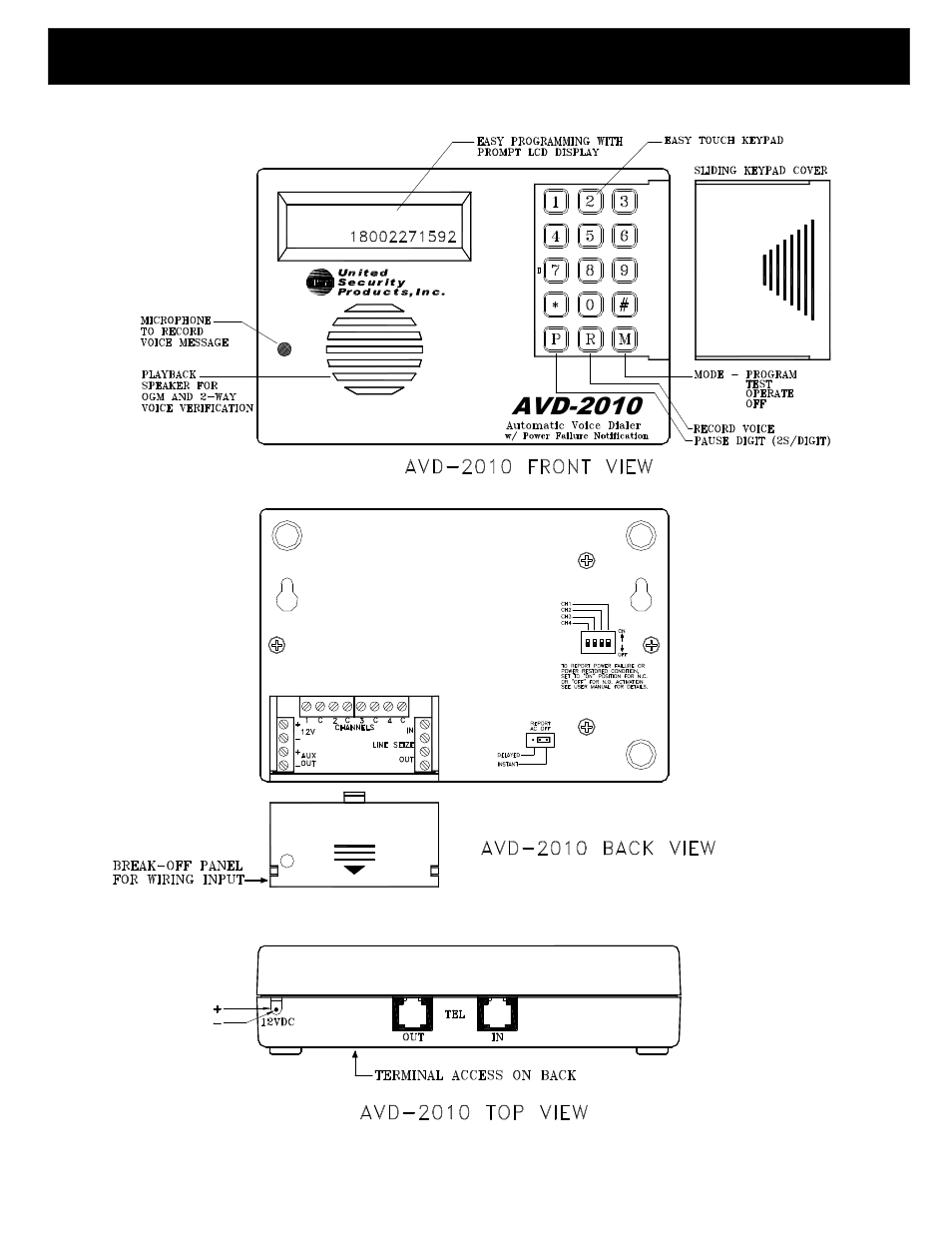 Avd-2010 | United Security AVD-2010 User Manual | Page 4 / 17