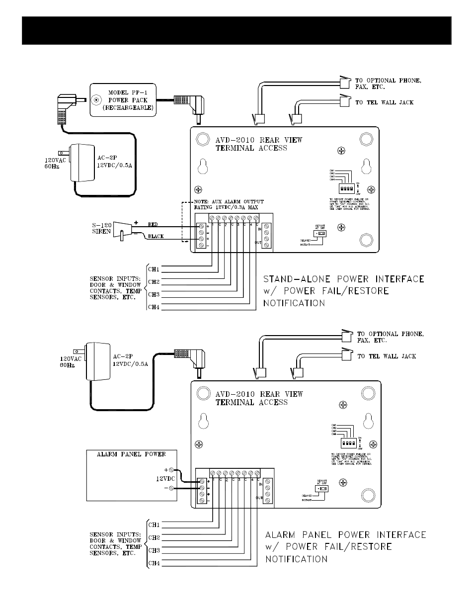 Avd-2010 installation hookups | United Security AVD-2010 User Manual | Page 6 / 17