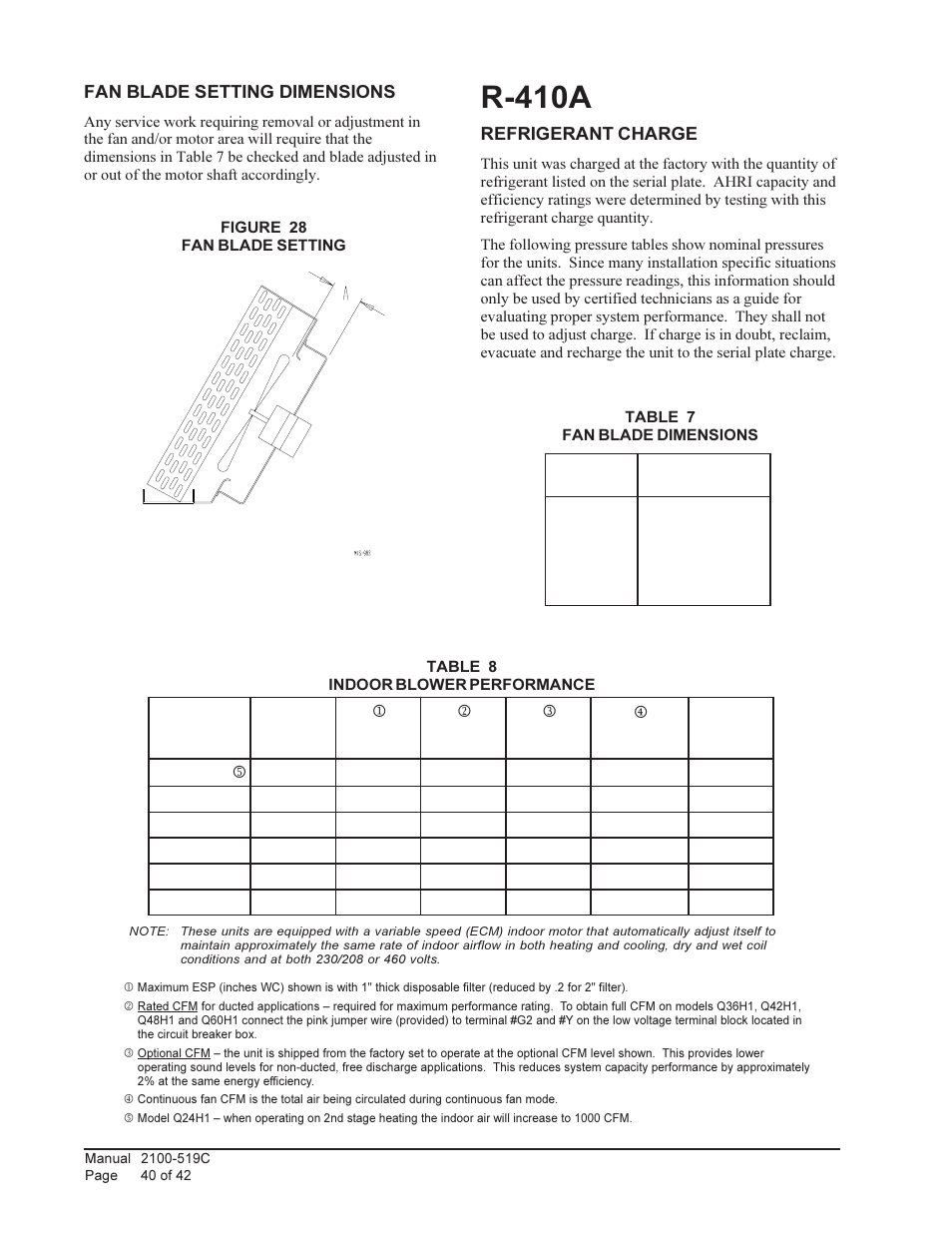 R-410a | Bard QTEC SERIES PACKAGED HEAT PUMP Q36H1 User Manual | Page 40 / 42