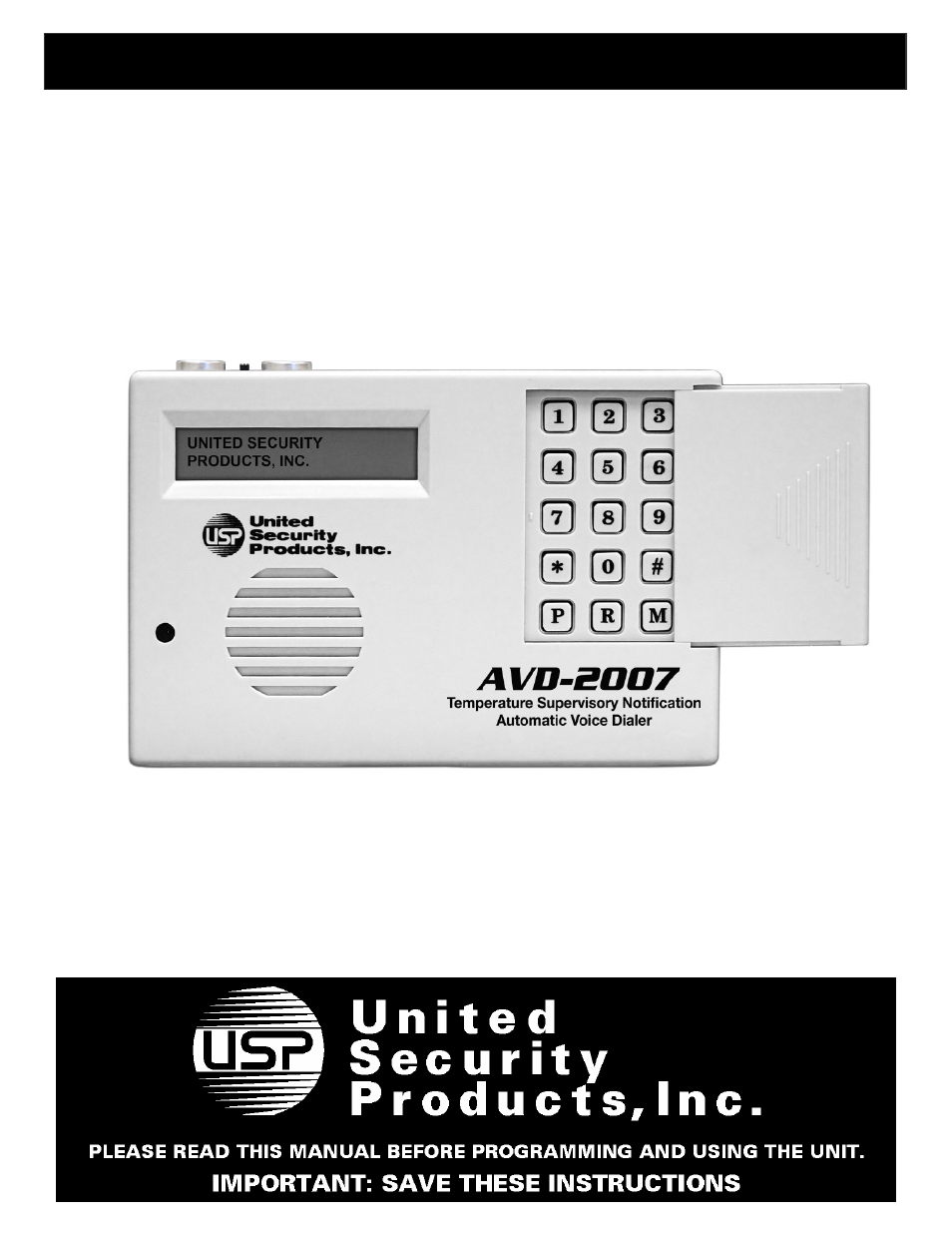United Security AVD-2007 User Manual | 17 pages