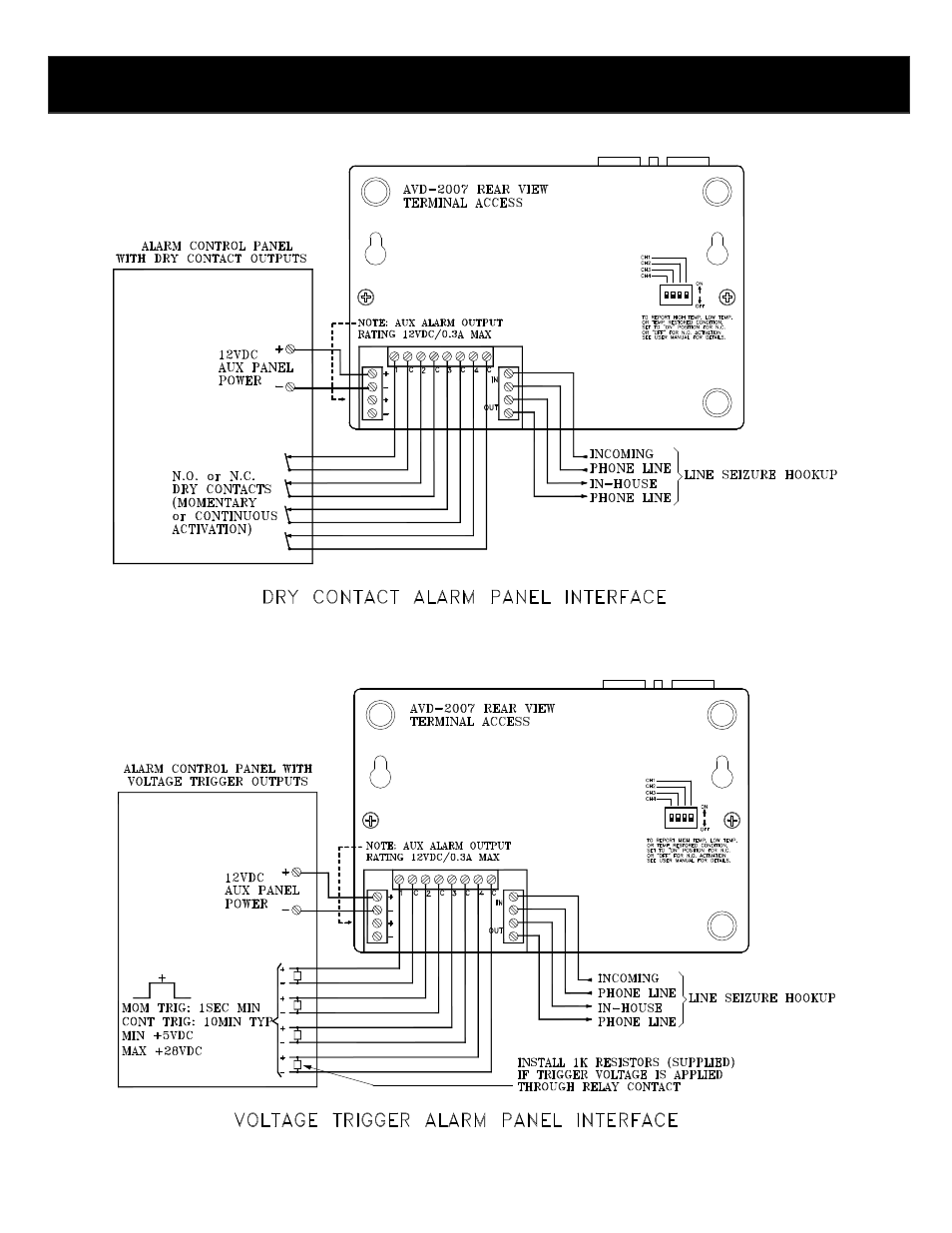 Avd-2007 installation hookups | United Security AVD-2007 User Manual | Page 5 / 17